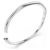 Dextera bangle Octagon shape, Round cut, White, Rhodium plated